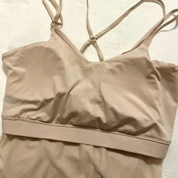 Alo Yoga Airlift Long Sleeve Ballet Dream Bra - Macadamia SZ Large